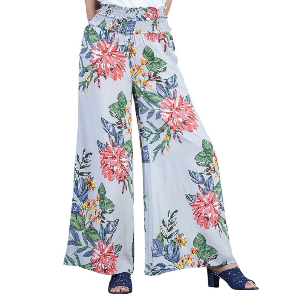 Anthropologie Patrons of Peace Floral Smocked Waist Wide Leg Palazzo Pants